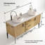 Meuble-lavabo double 60 po avec plateau en pierre reconstituée et vasques en céramique