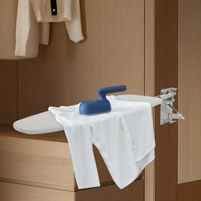 Metal Closet-Embedded Foldable Ironing Board