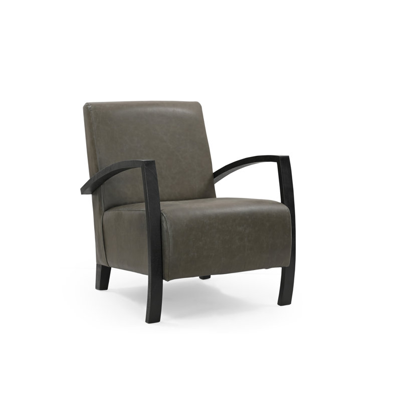 Hollingsworth Genuine Leather Upholstered Accent Chair