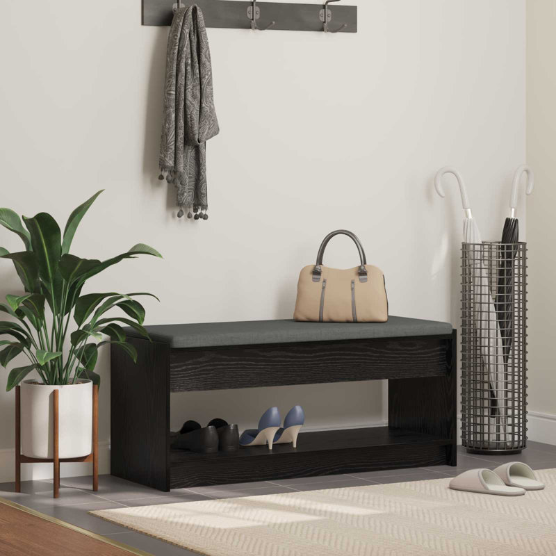 Storage Bench, Black Oak, 45cm H x 103cm W x 38cm D