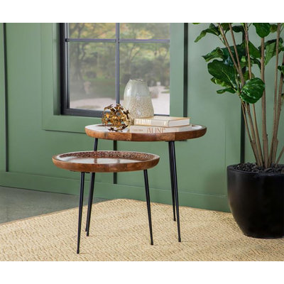 Solid Wood Tray Top Nesting Tables