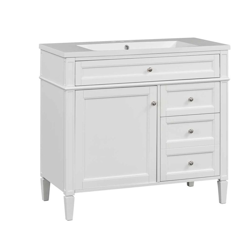 Meuble-lavabo de 36 po avec lavabo supérieur, Blanc