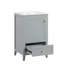 Meuble-lavabo de 20 po avec lavabo, armoire de salle de bain avec porte à fermeture douce, support de rangement et tiroir, gris-1976220370