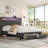 3-Piece Bedroom Set, Upholstered Bed with 2 Nightstands with 3 Drawers&USB Charging,Compact Size Doubles as Side Tables-922710702-930228342