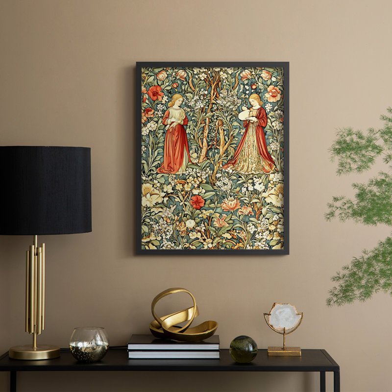 WM MORRIS Series DCCCLXVI  -Premium Framed Print -Ready to Hang - No Nails Required, 29" H x 23" W, Black