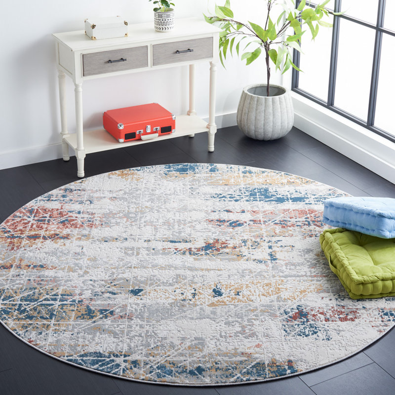 Tapis abstrait Invista Performance, Rond 6 pi 7 po