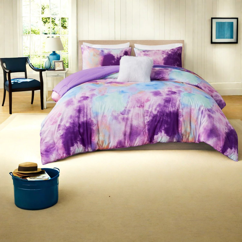 Certified Polyester King Bedding Sets, Watercolor Modern Home Style