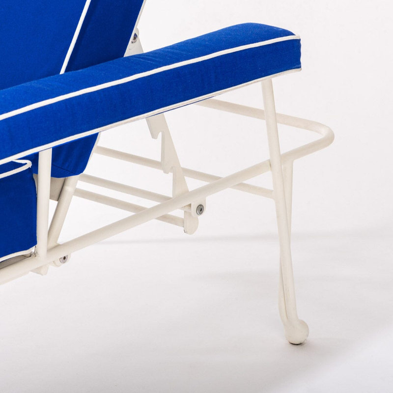 Waterhouse Outdoor Lounge Chair Cushion, Rivie Med Blue