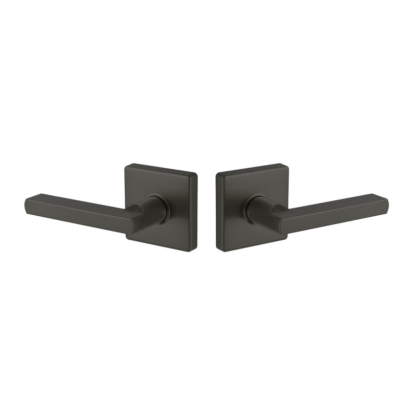 Expressions by Emtek Clapton Passage Leverset with Square Rosette, Matte Black, Matte Black