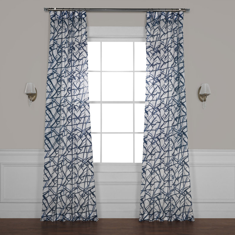 McCaysville Sheer Curtain Single Panel, 50" W x 96"  L, Blue
