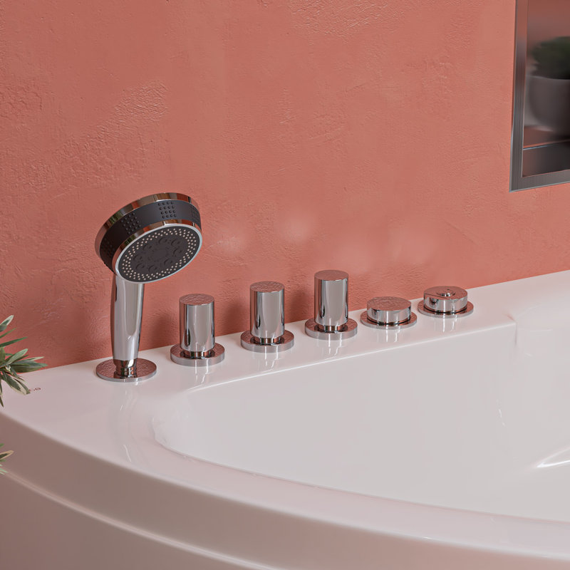 59'' x 39.4'' Acrylic Bathtub with Faucet, Left