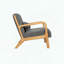 Chaise d'appoint en velours côtelé, structure en bois et coussin assorti-153228105