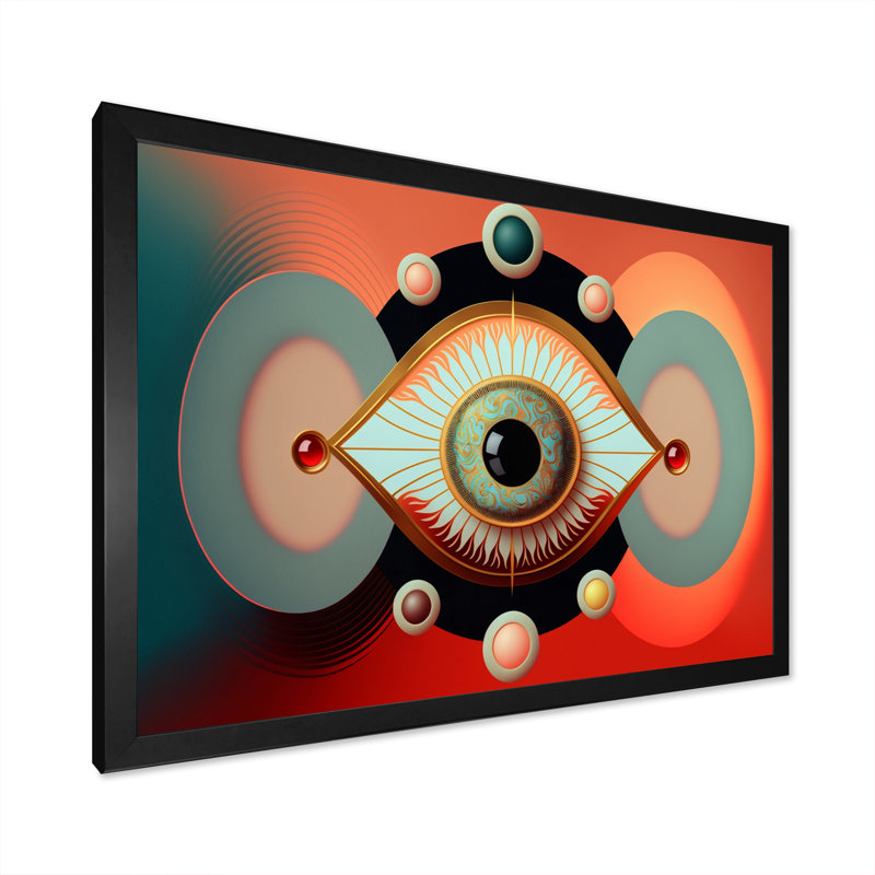 Œil d'or du spectateur VII - reproduction sur toile, H 12 po x l 20 po x P 1 po, Toile avec cadre photo noir