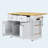 48 inch Kitchen Island with Drop Leaf,Power Outlet,Internal Storage Rack,Rolling Kitchen Storage Cart on 5 Wheels with 5 Open Side Racks for Kitchen,White-129122614