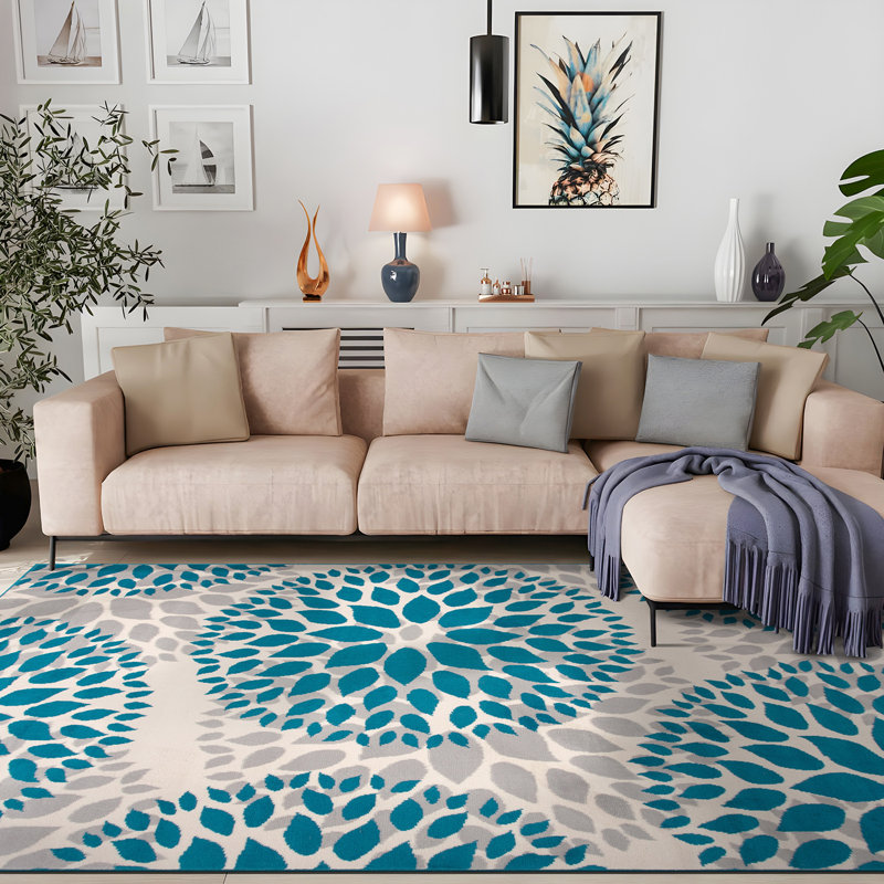 Floral Indoor Rug, Rectangle 7'6" x 9'5"