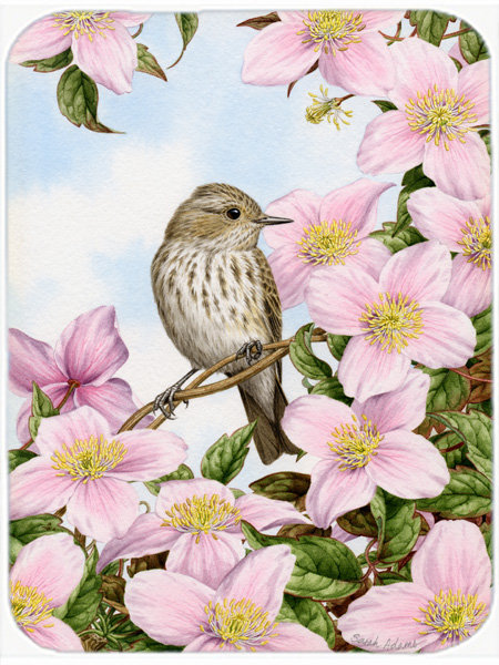 Caroline's Treasures Spotted Flycatcher Glass Cutting Board