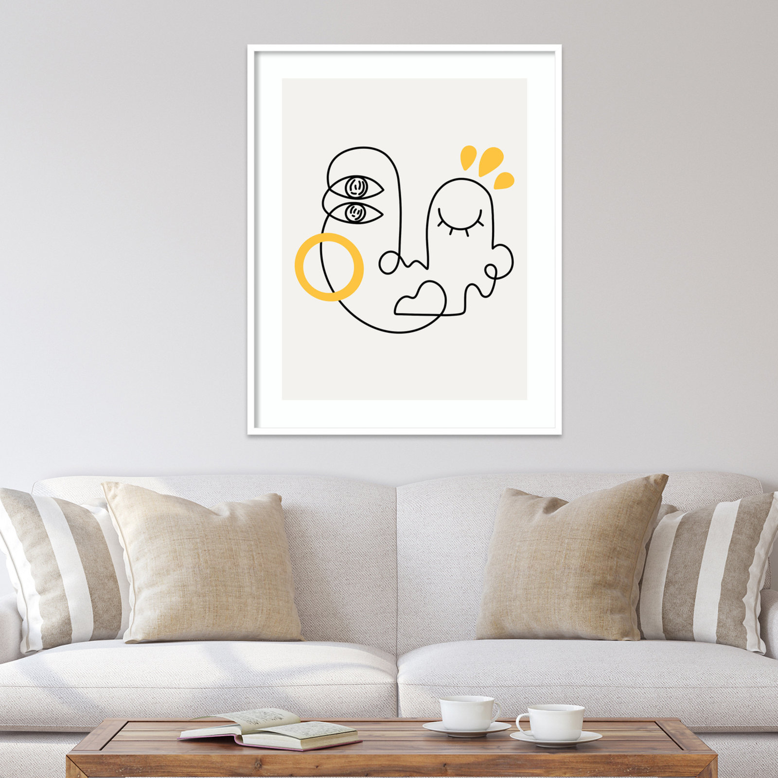 Still Here by Shatha Al Dafai, 41.38" H x 33.38" W x 0.875" D, Noir Black Framed