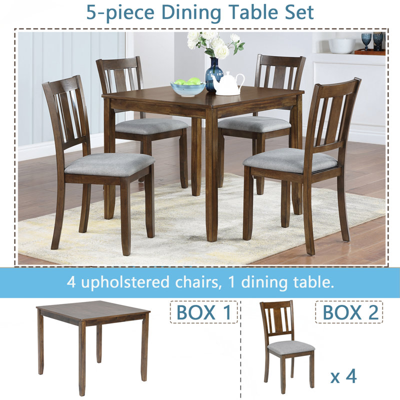 Elegant 5-piece Wooden Dining Table Set