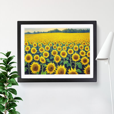 Cute Sunflower Field - Framed Print