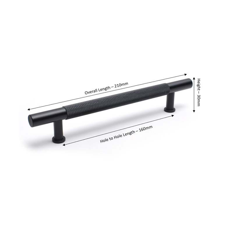 Lansen 16 cm centre Bar Handle, Black, 160mm