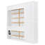 Grand lit escamotable mural avec tablettes, blanc