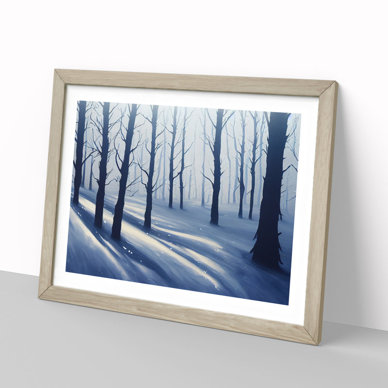 XH1022-10180X Winter Forest Dream 1 Piece Single Picture Frame Wall Art, 34cm H x 46cm W x 2cm D, Oak