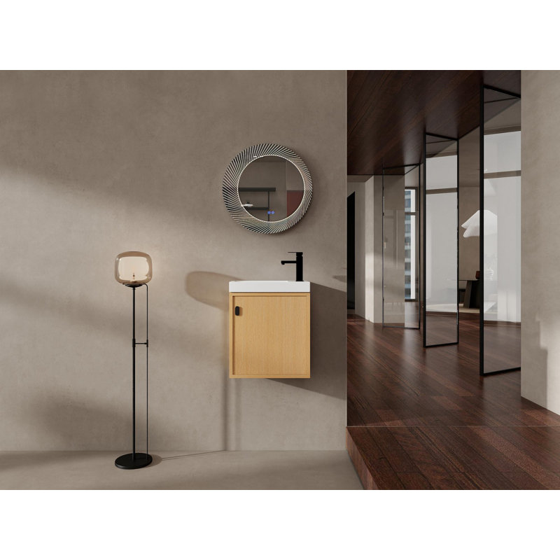 Meuble-lavabo 18,5 po avec lavabo en résine, Naturel