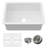 27"Lx19"W Fireclay Undermount Kitchen Sink, Drop In Kitchen Sink White Single Bowl, Dual Mount, for Kitchen & Laundry, Included 2 Custom Accessories