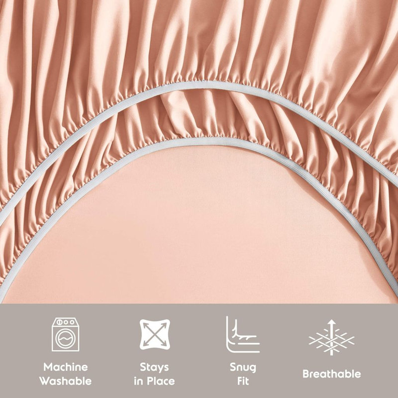 Ensemble de draps en micro-fibre, Simple, Pêche