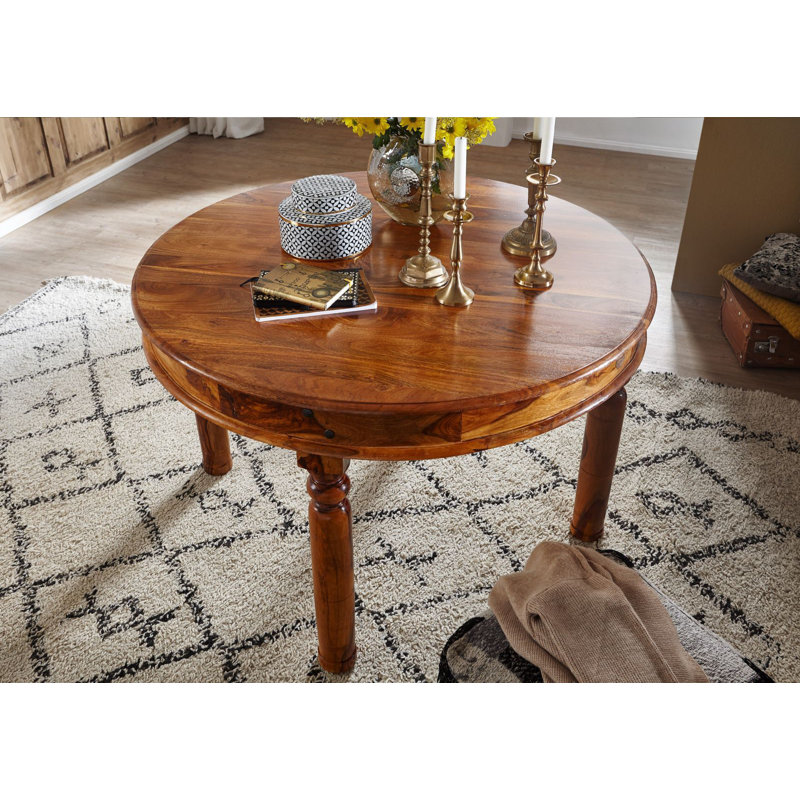 Oxford Acacia Round Solid Wood Top Dining Table, H76 x L120 x W120cm, Honey
