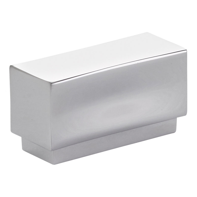 Urban Modern Rectangular Cabinet Knob, Polished Chrome