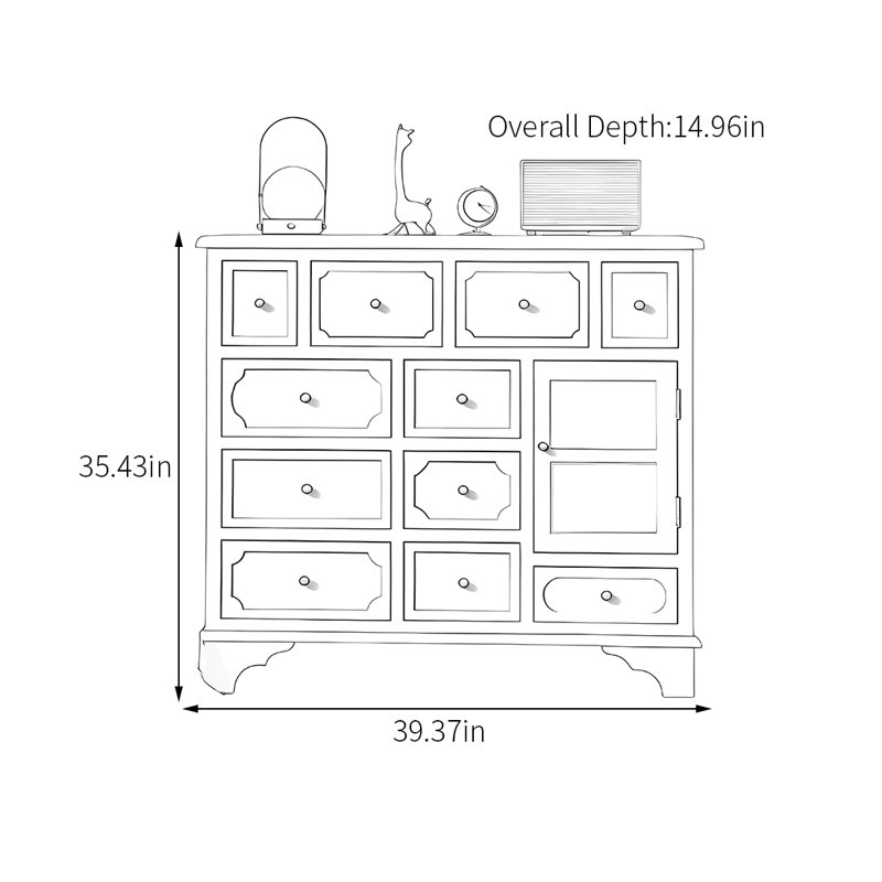 Armoire moderne avec tiroir en verre.