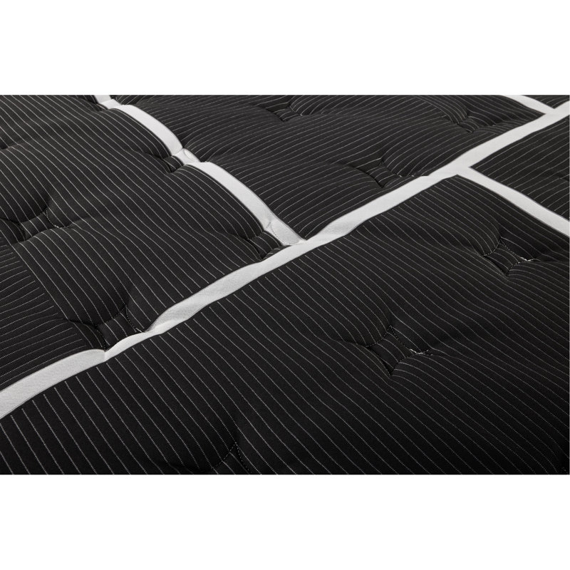 Grand matelas de 88 lb avec mousse de gel rafraîchissante et changement de phase, mémoire pour le confort de contour, structure de soutien, unité merveilleuse à ressorts enveloppés individuellement, hauteur de 12 pouces, taille noir et blanc