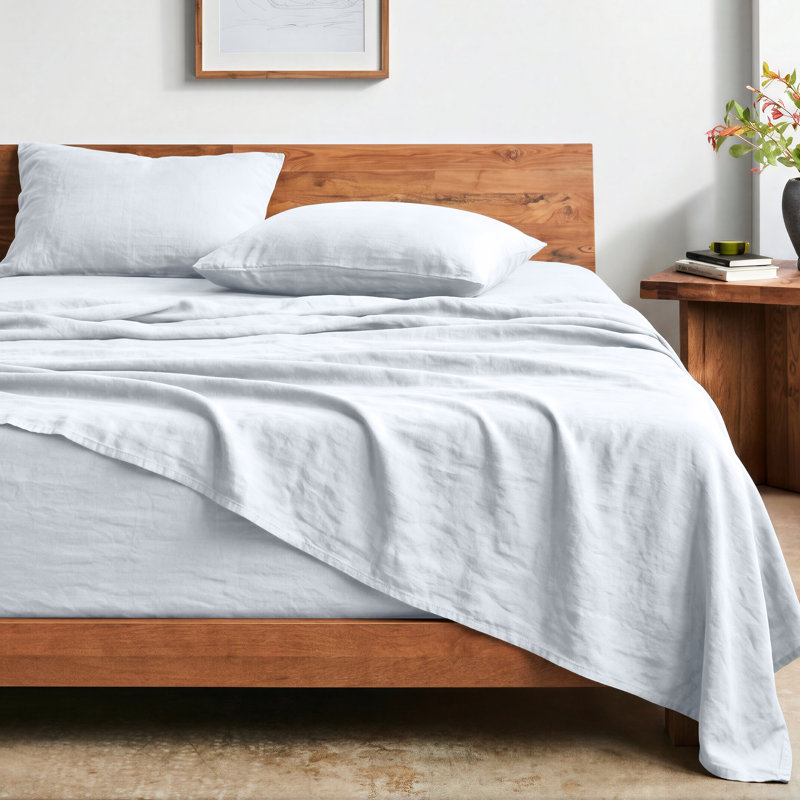 Washed Ultra-soft Microfiber Sheet Set, Full Sheet Set with 2 Pillowcases, White