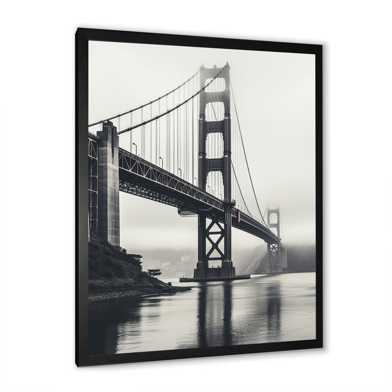 «Bamborough Grey Bridge Majestic Arch Graphite III», reproduction sur toile, Cadre photo noir, H 40 po x l 30 po x P 1,5 po