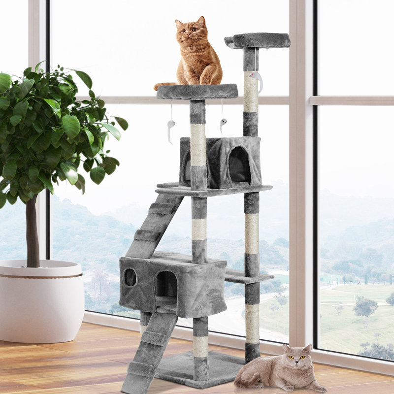 Arbre à chat et centre d'activité multi-niveau Harbaugh, Gris