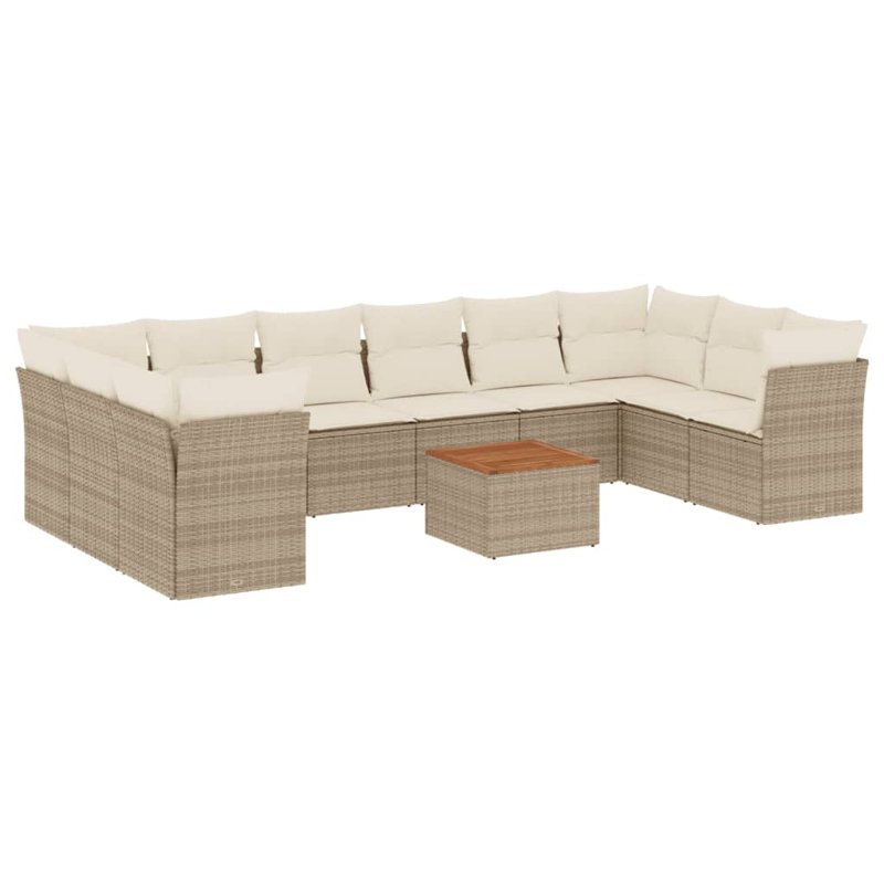 Ensemble de canapé de jardin Vidaxl, Beige, Blanc