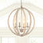 Lustre globe en bois 4 lumières