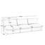 Canapé modulaire moderne sans accoudoirs 3 places, canapé profond 3 places, canapé sans accoudoirs, tissu chenille, noir