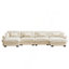 Canapé modulaire en U en forme de U avec repose-pieds amovibles, canapé d'angle rembourré en velours moderne et confortable à 4 places convertible profond avec accoudoirs capitonnés, coussin de taille et coussins décoratifs, crème-1851744691