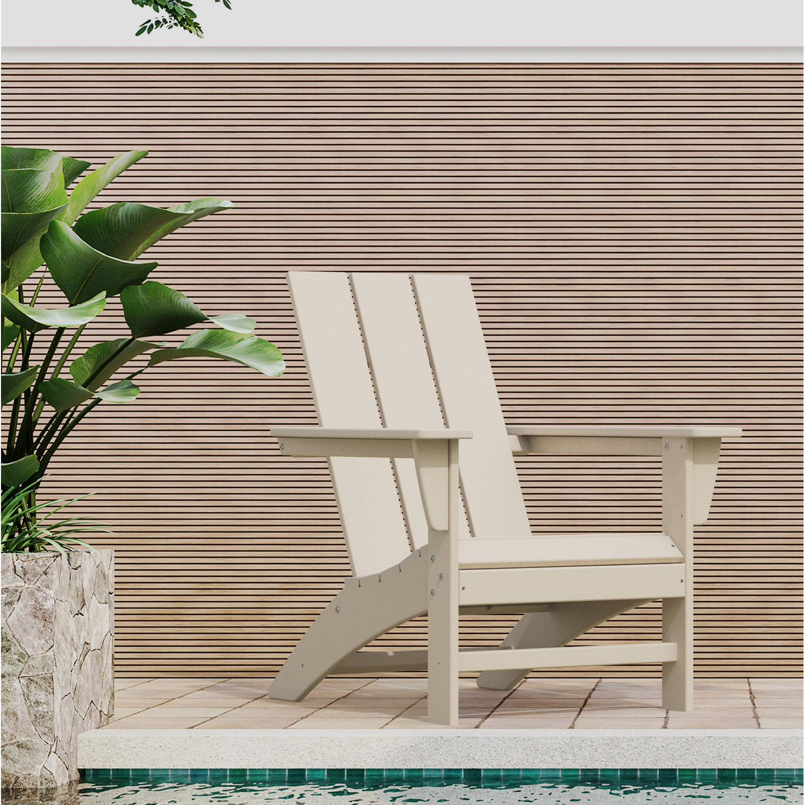 POLYWOOD® Modern Adirondack Chair, Sand