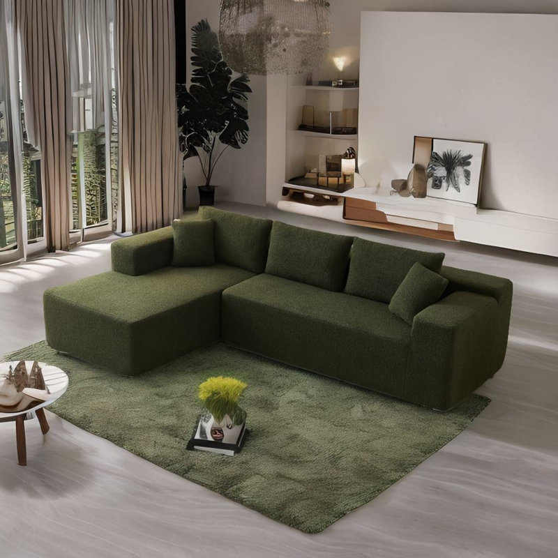 Pagona Upholstered 104.33'' Sofa, Green Polyester