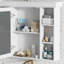 Armoire de rangement murale blanche 35 po x 28 po avec porte miroir, armoire de salle de bain moderne avec miroir, armoire à pharmacie avec 6 tablettes ouvertes