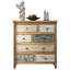 Commode d'appoint rétro en bois avec 6 tiroirs, commode de rangement rustique multicolore sculptée pour chambre à coucher, salon, décor de style campagnard (L 25,59 po x l 12,6 po x H 33,07 po)