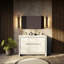 Meuble-lavabo double bleu marine 48 po X P 20 po D, ensemble en marbre de culture et robinet chromé-117978730-117978724