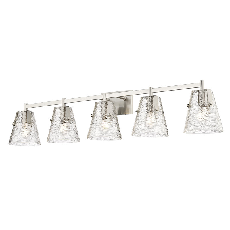 Éclairage pour meuble-lavabo à 5 lumières Baines, Nickel brossé