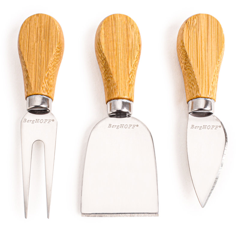 BergHOFF BergHoff 4pc Multi-level Cheese Board Set with 3pc Cheese Knife Set, 13 x 1.5"
