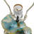 15x29.5" Blue and White Agate Slice Table Lamp with Marble Base-318971367-318971366