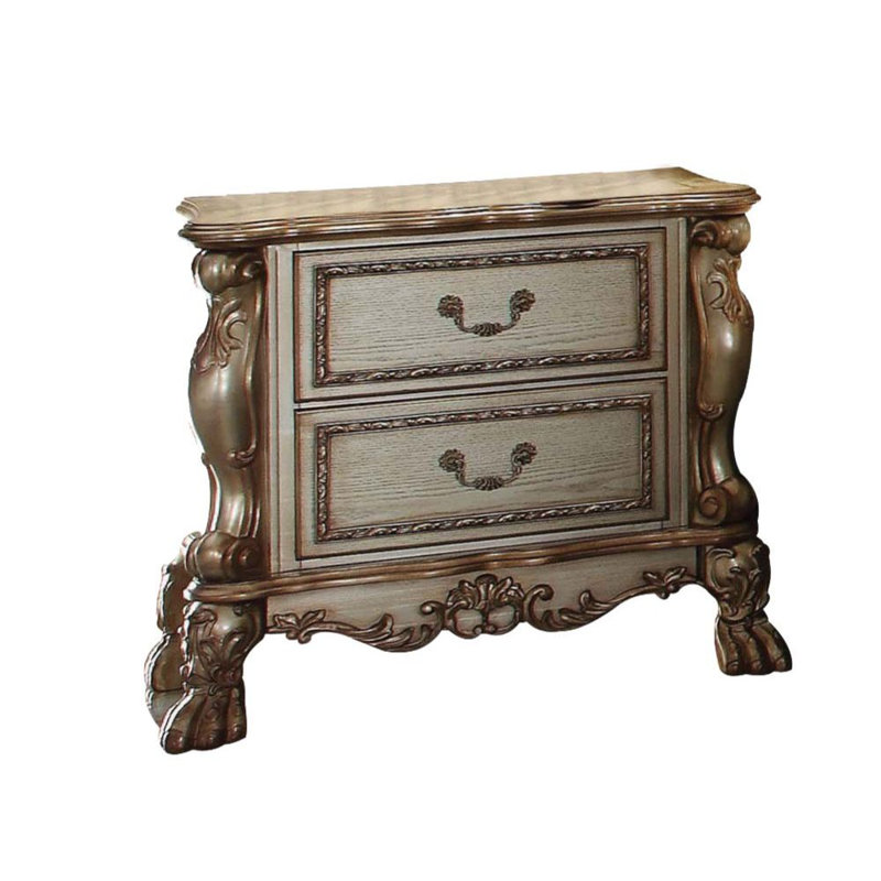 Posidon 32'' W Nightstand, Gold Patina/Bone