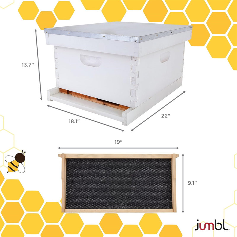 Ensemble complet 30 pièces Latitude Run® Ensemble de démarrage d'abeilles avec costume, guide, outils d'apiculture et draps - blanc